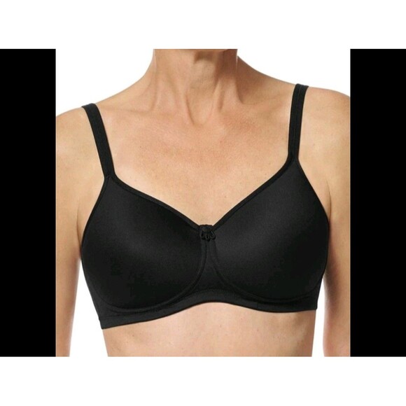 NWT Amoena 42D Mara Non Wired Soft Padded Pocketed Mastectomy Bra - BLACK New - Picture 12 of 12